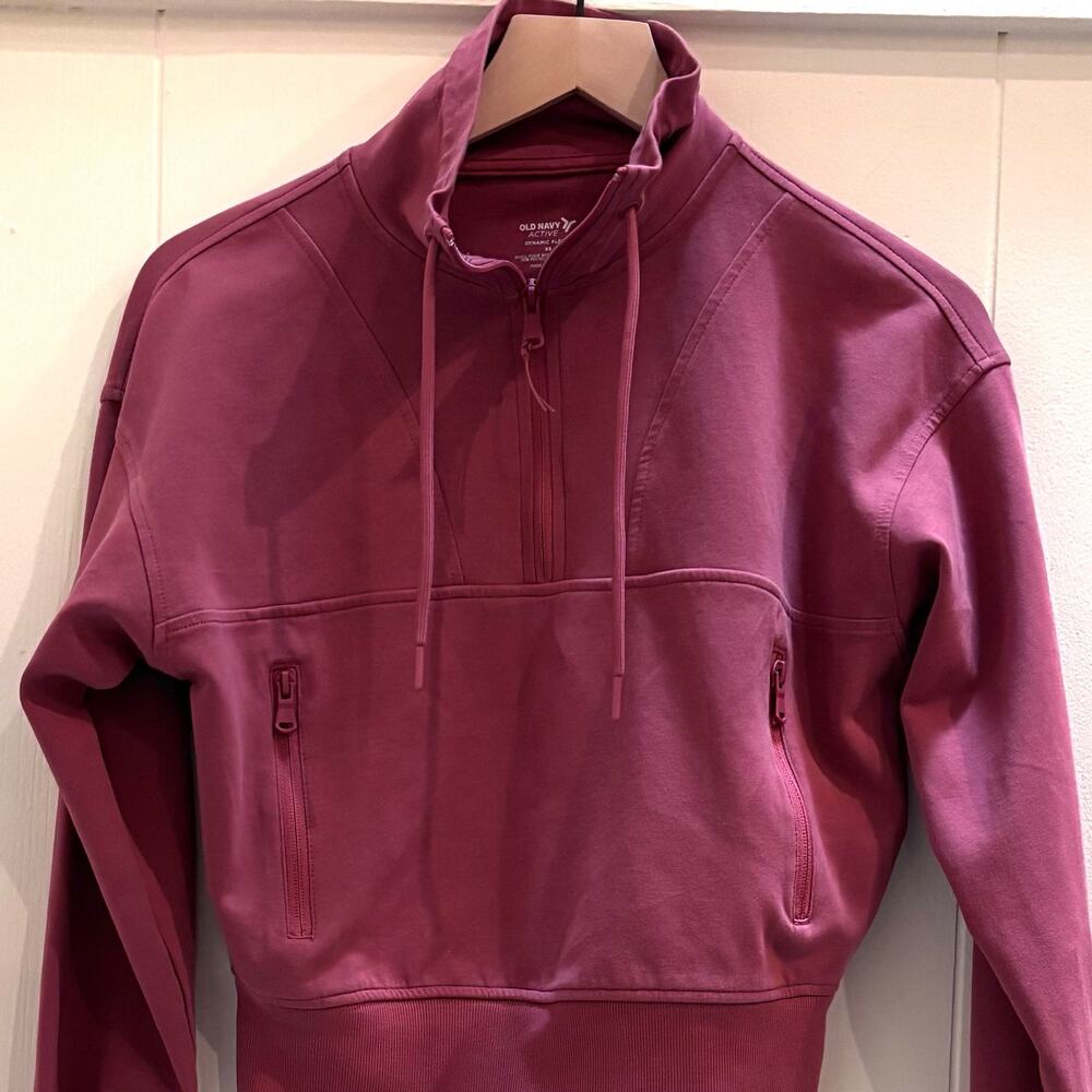 Old Navy Mauve/Pink Quarter-Zip Hoodie Sweatshirt